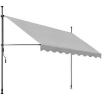 KLEMMMARKISE MIT HANDKURBEL , wasserabweisend, hellgrau - Hellgrau, Textil (350/304/180cm) - tectake
