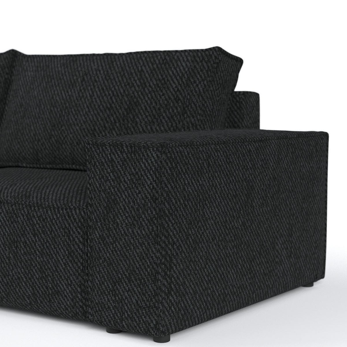 ECKSOFA CAVO mit Schlaffunktion Schwarz im Neve Stoff - Schwarz, Holz/Holzwerkstoff (255/148cm) - AltaBeds
