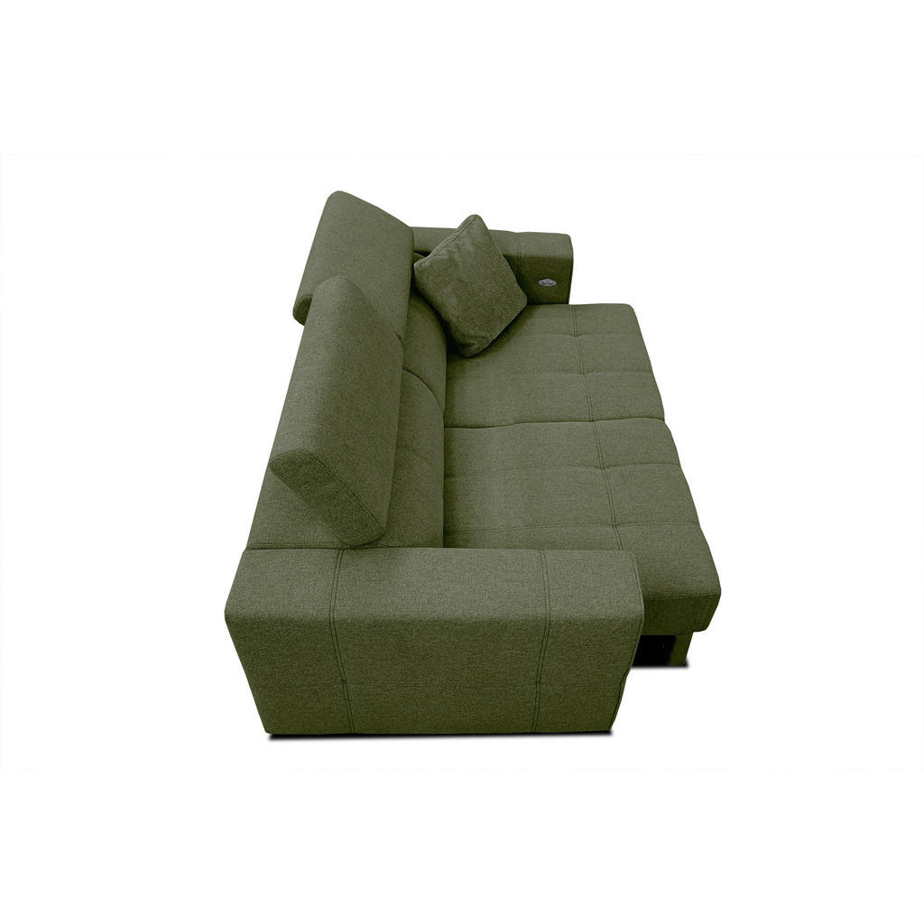 Thumbnail - Courtois Laville Sofa, Olivgrün, Textil, 202x80x102 cm, Wohnzimmer, Sofas & Couches, Sofas, 3-Sitzer Sofas
