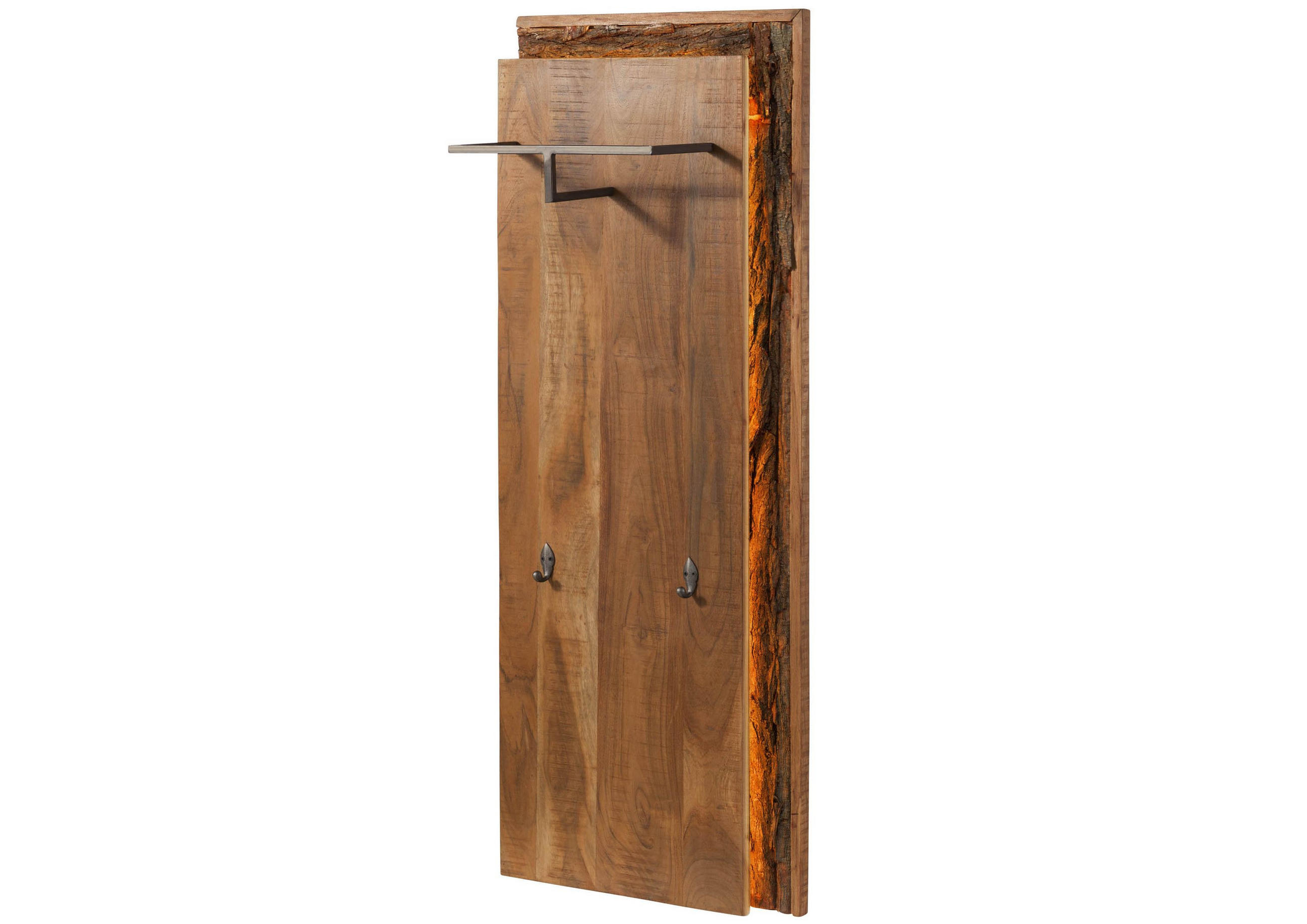 WANDGARDEROBE Akazie 56x27x150 natur lackiert BARK #120 n - Naturfarben, Holz (56/150/27cm) - Massivmoebel24