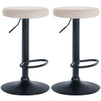 BARHOCKER 2er Set Samt creme - Creme, Textil/Metall (38.5/60/38.5cm) - CLP