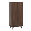 KLEIDERSCHRANK 2 Türen 1 Schublade Mid - H185 cm - Nussbaumfarben, Holzwerkstoff (50/185/90cm) - Calicosy