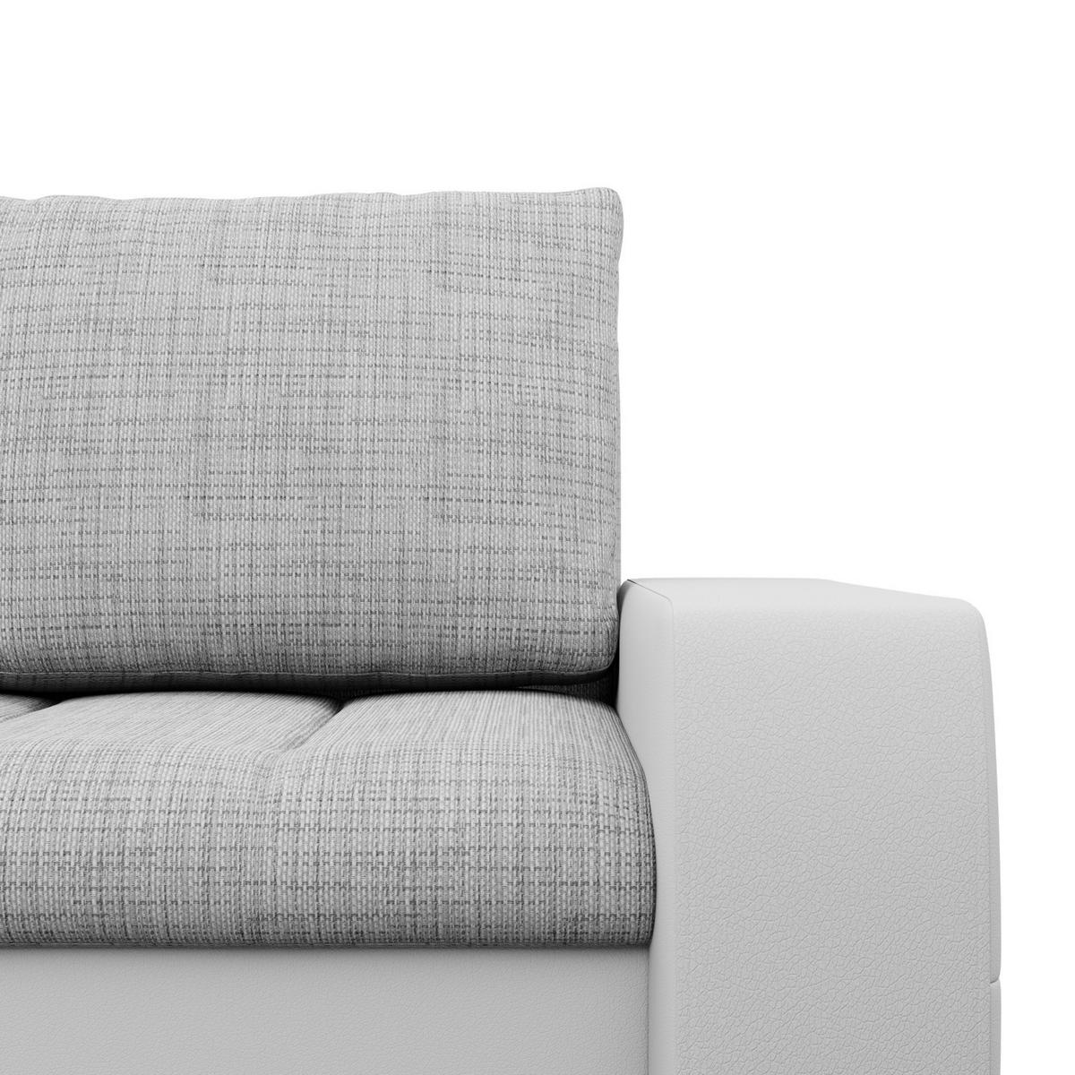 ECKSOFA MIT SCHLAFFUNKTION AURORA LINKS, Grau + Grau - Hellgrau/Grau, Textil (243/200cm)