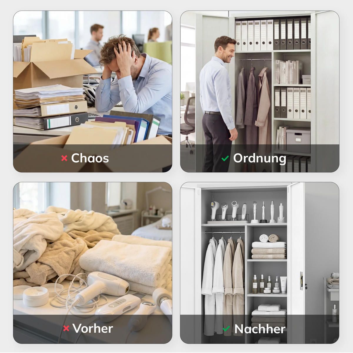 MEHRZWECKSCHRANK DAWID - Grau, Metall (90/185/45cm) - Jan Nowak