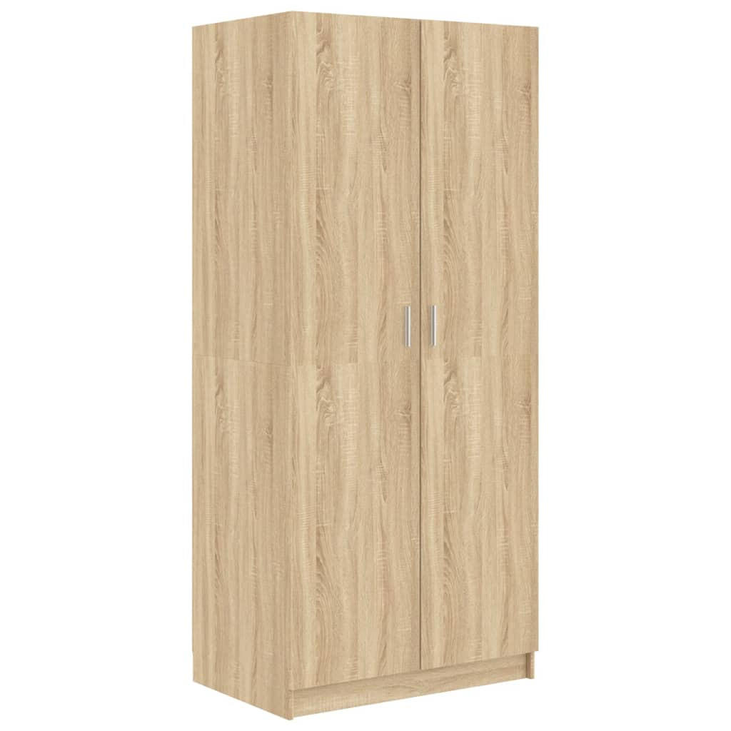 KLEIDERSCHRANK 2-Türig 80/52/180 cm aus Holzwerkstoff Sonoma-Eiche Dekor - Sonoma Eiche, Holz (80/180/52cm) - vidaXL