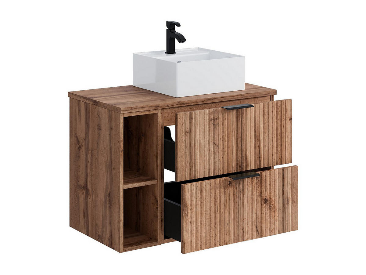 EINZELWASCHTISCH - 80cm x 46cm - MDF - naturfarben hell - ZEVARA - Naturfarben, Holz (80/57/46cm) - Vente-Unique