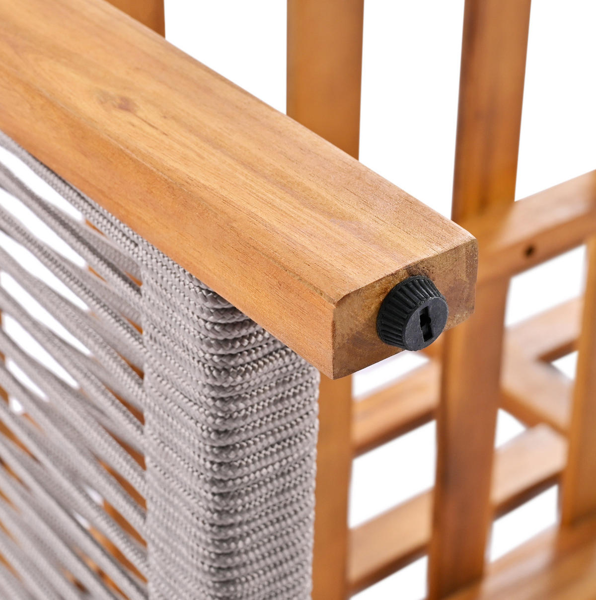GARTEN-LOUNGEMÖBEL 3-tlg. Akazienholz Grau mit Tisch - Grau, Holz - Beauniv