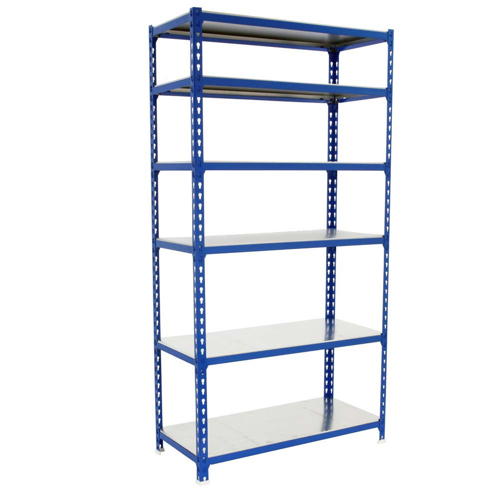 SCHWERLASTREGAL Giant Metal Shark HxBxT 250 x 120 x 40 cm Fachlast 200 kg Blau-Verzinkt - Blau, Metall (120/250/40cm) - PROREGAL