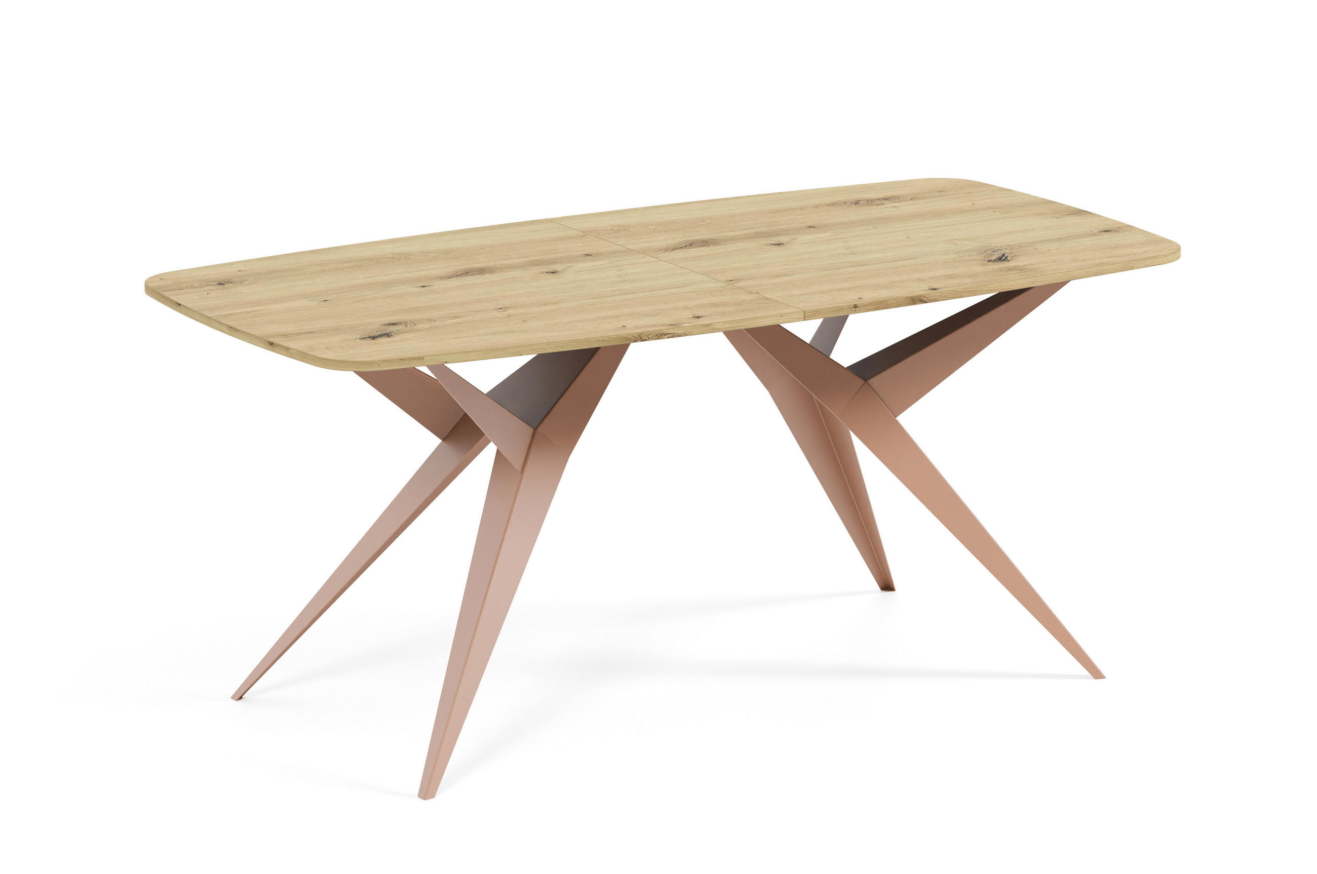 Meblini Esstisch Eiche Artisan, Kupfer 180x76x90 cm