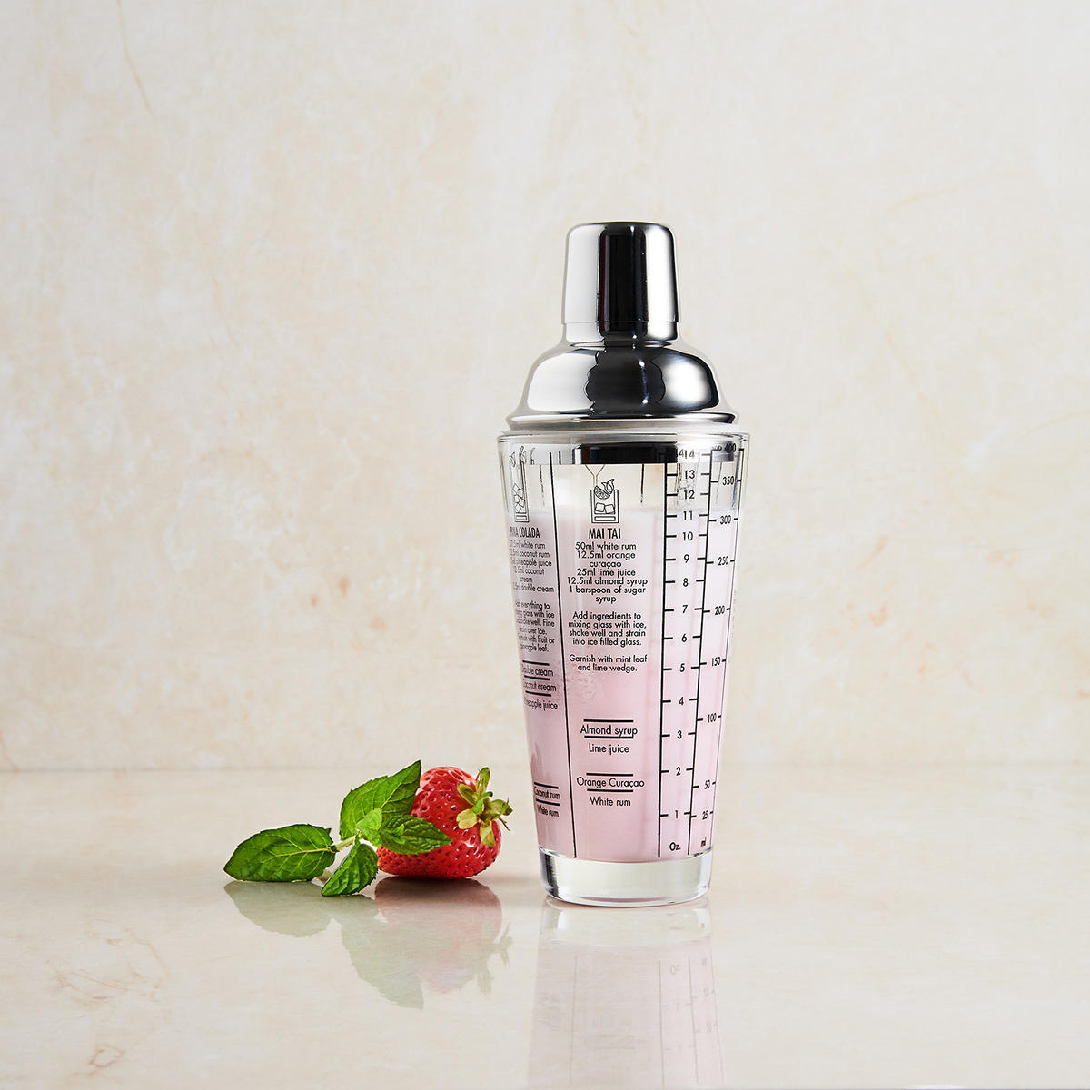 COCKTAILSHAKER (4er Set) Bartender - Transparent, Metall (9/18/9cm) - Butlers