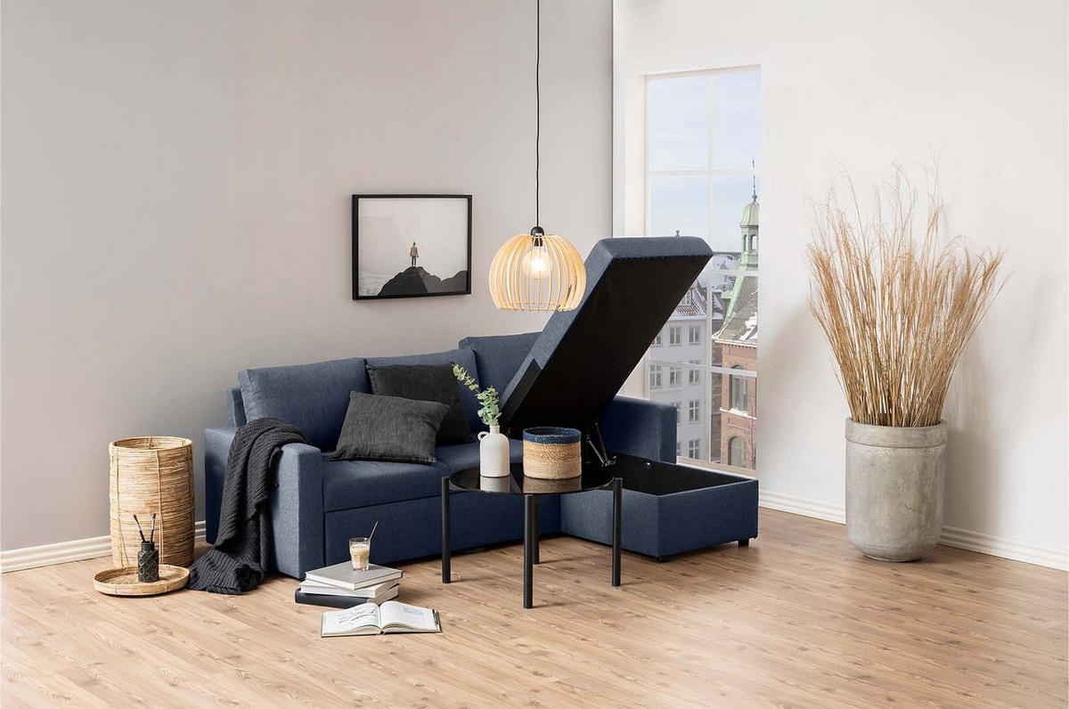 SCHLAFSOFA blau - Blau, Holzwerkstoff (218/155cm) - ebuy24