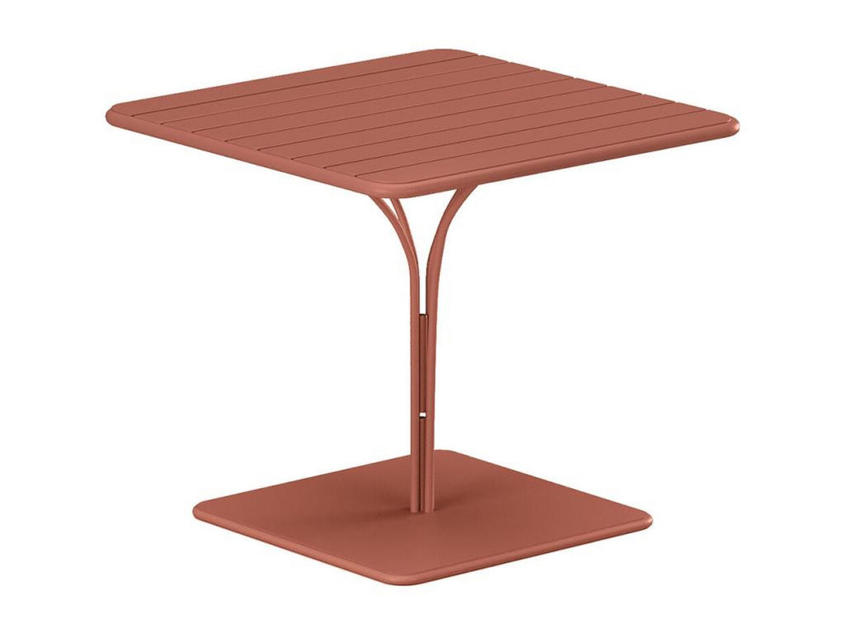GARTENTISCH - L. 80 cm - Metall - Terracotta - MIRMANDE von MYLIA - Braun, Metall (80/80/75cm) - Vente-Unique