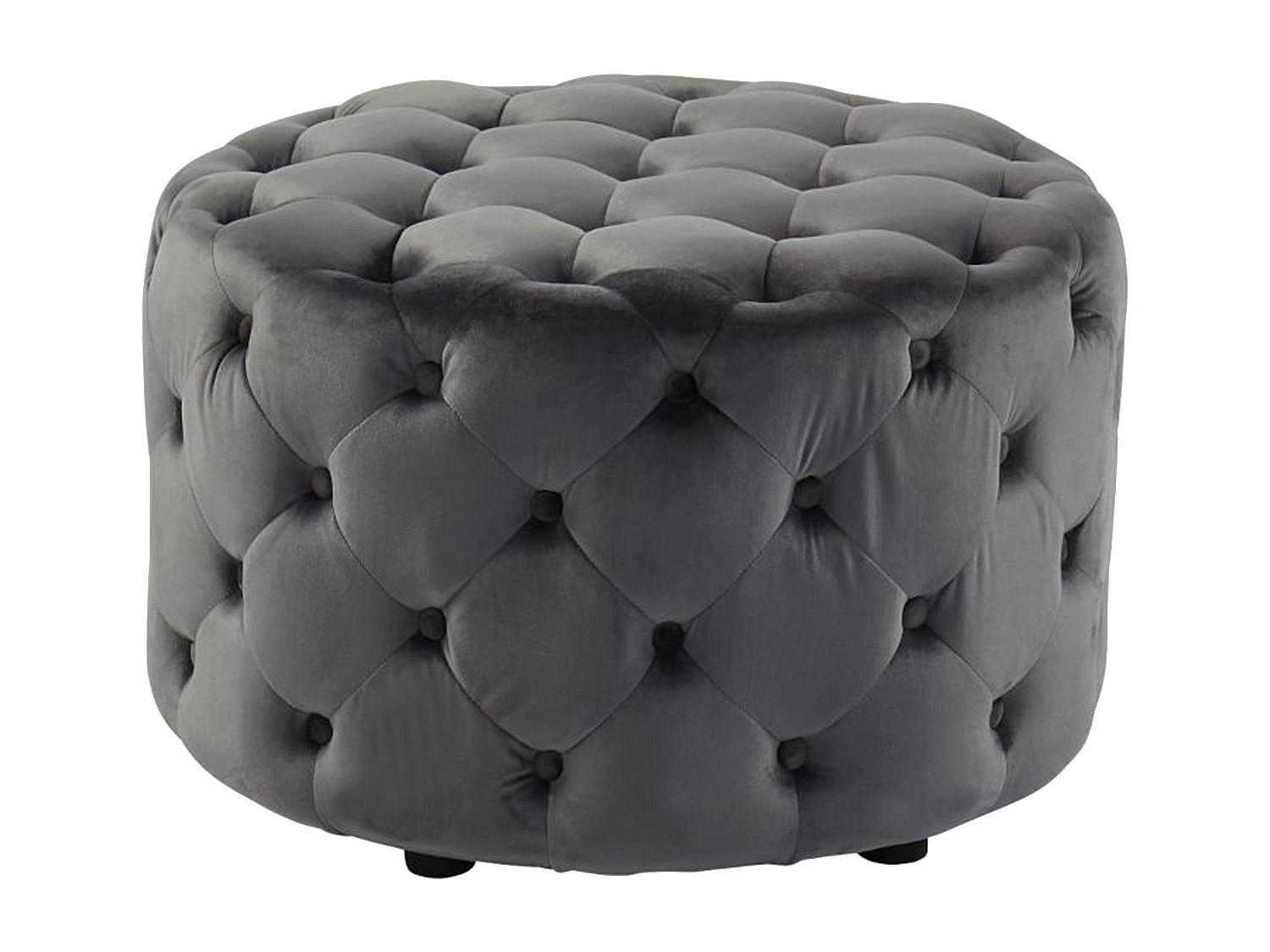 SITZHOCKER - -Sitzer - Stoff, Samt - Grau - FOURCA - Grau, Textil (60/38/60cm) - Vente-Unique