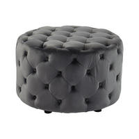 SITZHOCKER - -Sitzer - Stoff, Samt - Grau - FOURCA - Grau, Textil (60/38/60cm) - Vente-Unique