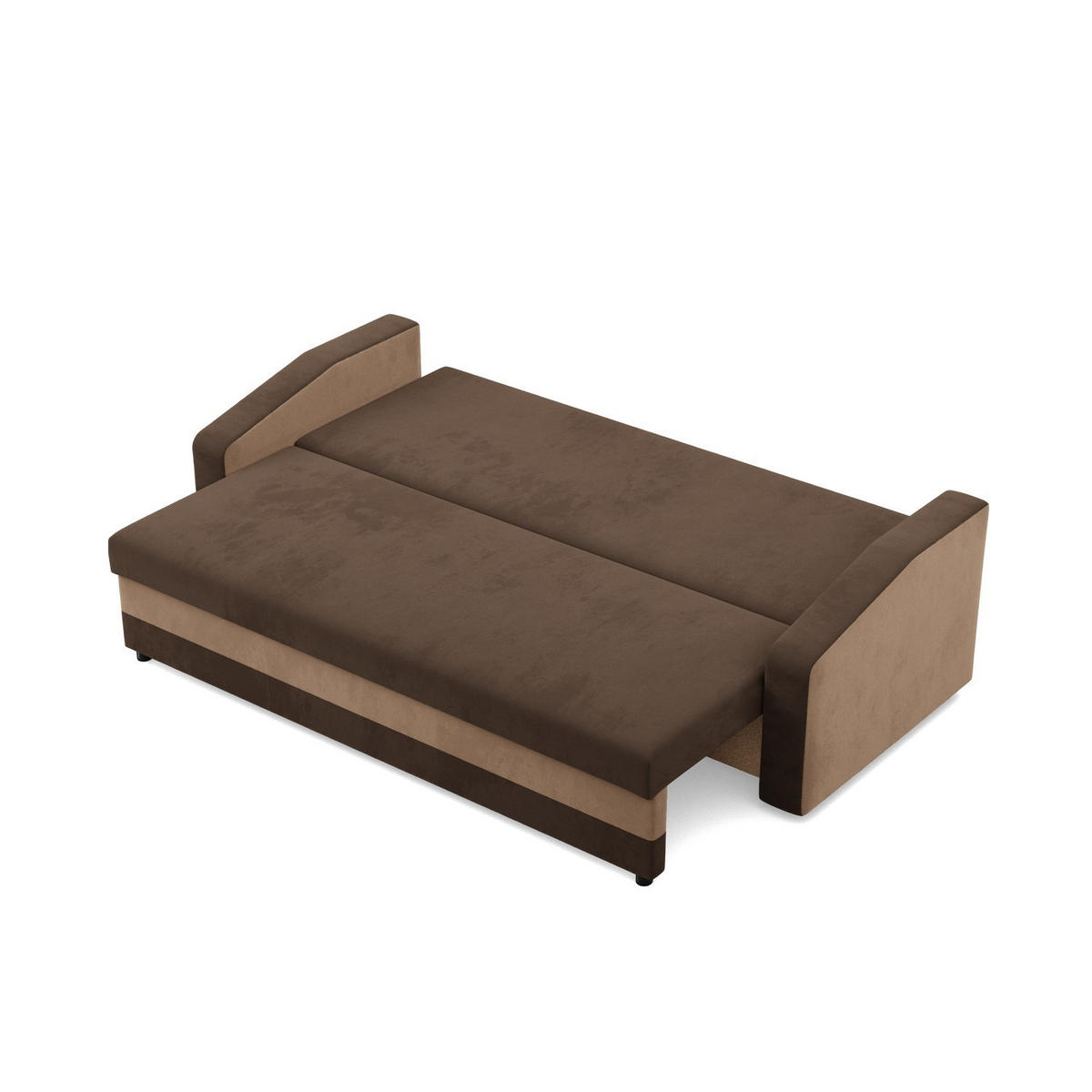 SOFA 3-SITZER MIT SCHLAFFUNKTION ORION, Dunkelbraun + Braun - Braun, Textil (220/85/92cm)