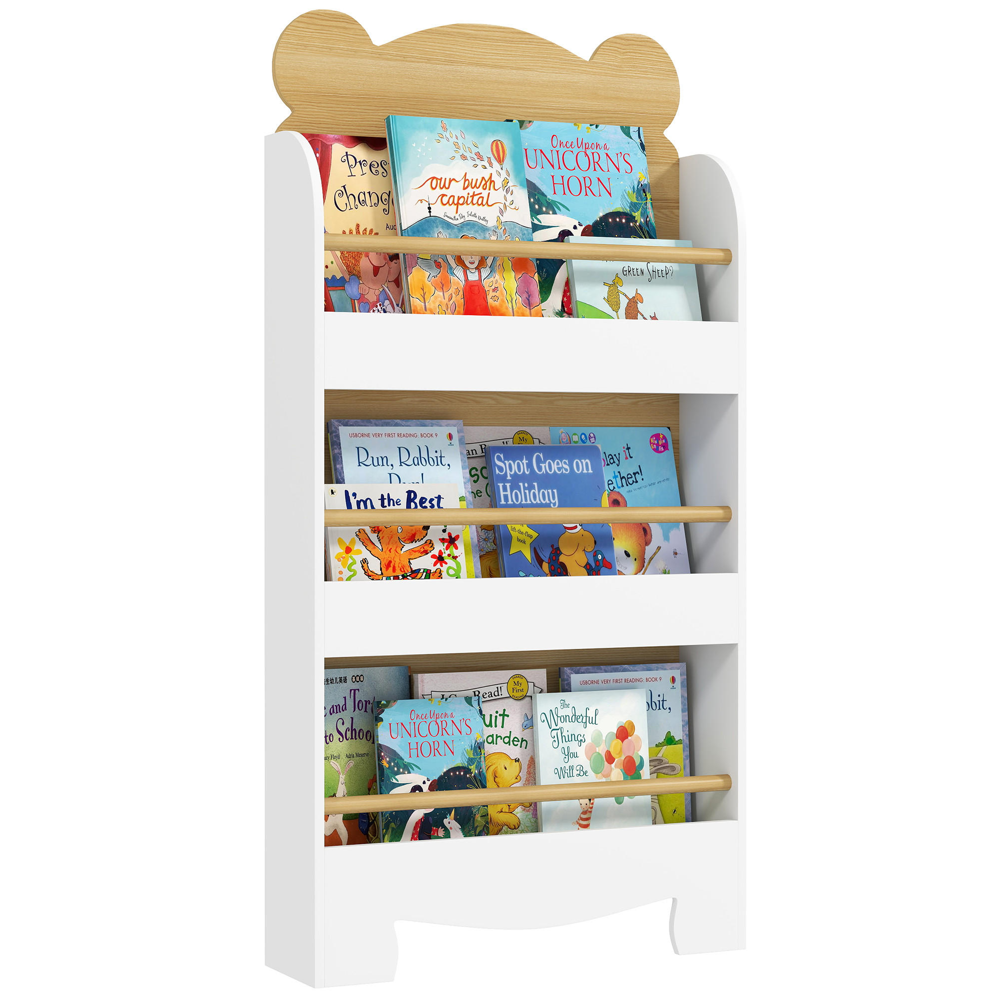 KINDERREGAL DE-17254 3 Ebenen, schmales Design Naturholz - Naturfarben, Holzwerkstoff (55/110/15cm) - ComfortXL