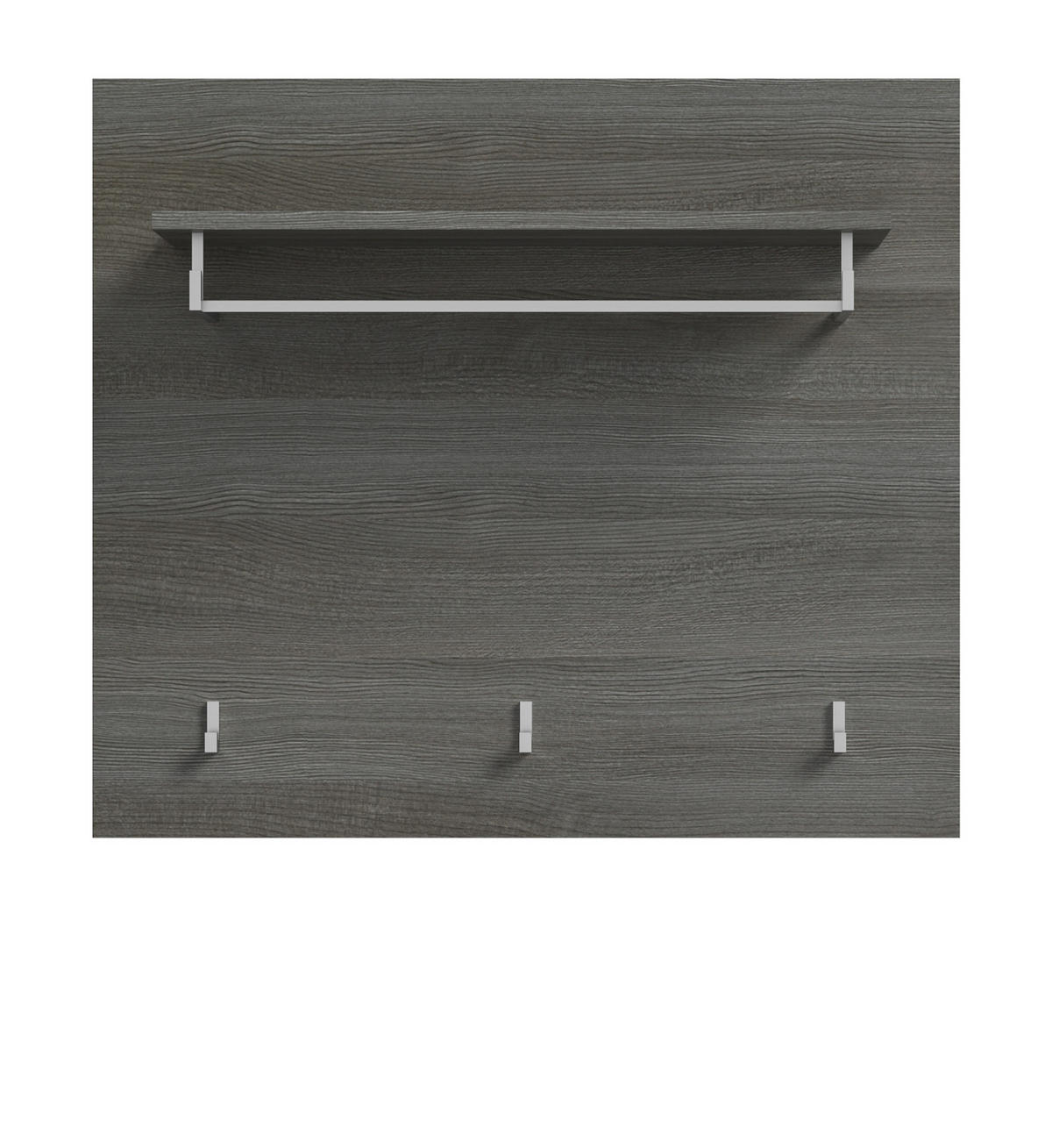 GARDEROBENPANEEL grau 80 cm, Flurgarderobe mit Kleiderstange und Haken - Grau, Holzwerkstoff/Metall (80/70/27cm) - Inn.Furn