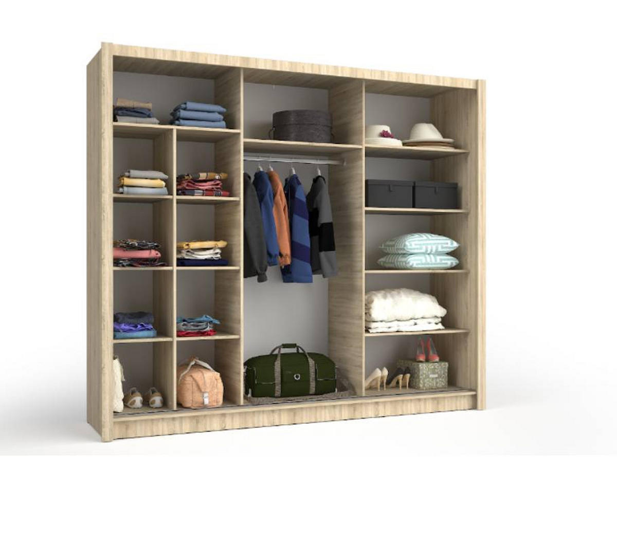 SCHIEBETÜRENSCHRANK BAKU 13 - 247.8/215/61.6 cm 2-Türig Sonoma Oak - Sonoma Eiche, Holz/Holzwerkstoff (274.8/215/61.6cm)