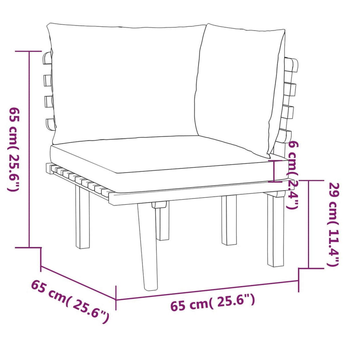 GARTEN-LOUNGE-SET 6-teilig Mit Kissen Massivholz Akazie - Dunkelgrau/Braun, Holz/Textil - vidaXL