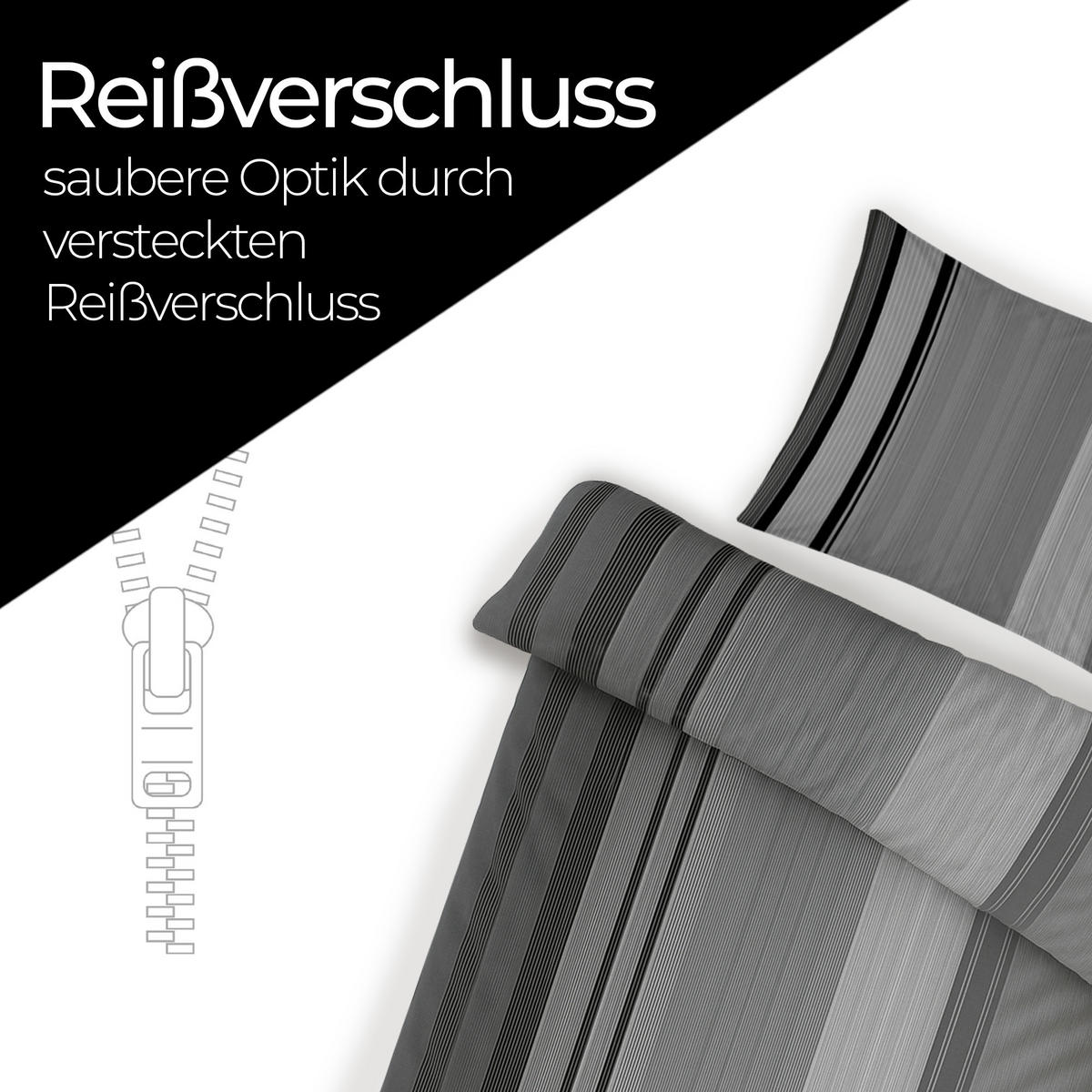 BETTWÄSCHE-SET (135x200cm) - Ameland - Dunkelgrau, Textil (135/200cm) - Bestlivings