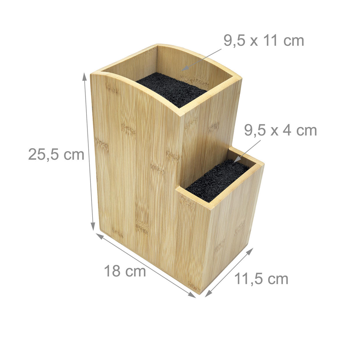 MESSERBLOCK - Hellbraun, Holz/Kunststoff (11.5/25.5/18cm) - Relaxdays