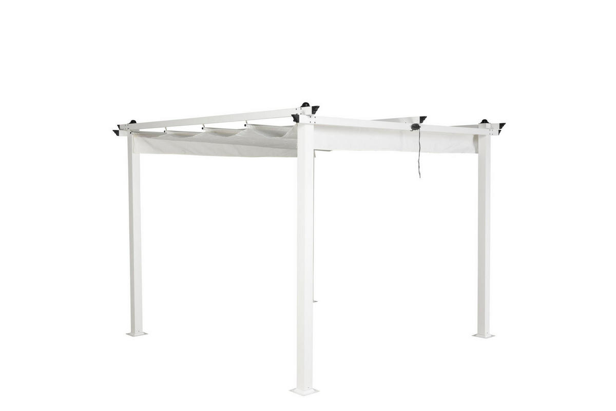 PERGOLA LAZIO Weiß 295x295x250 cm - Weiß, Metall (295/250/295cm) - FURNLUX