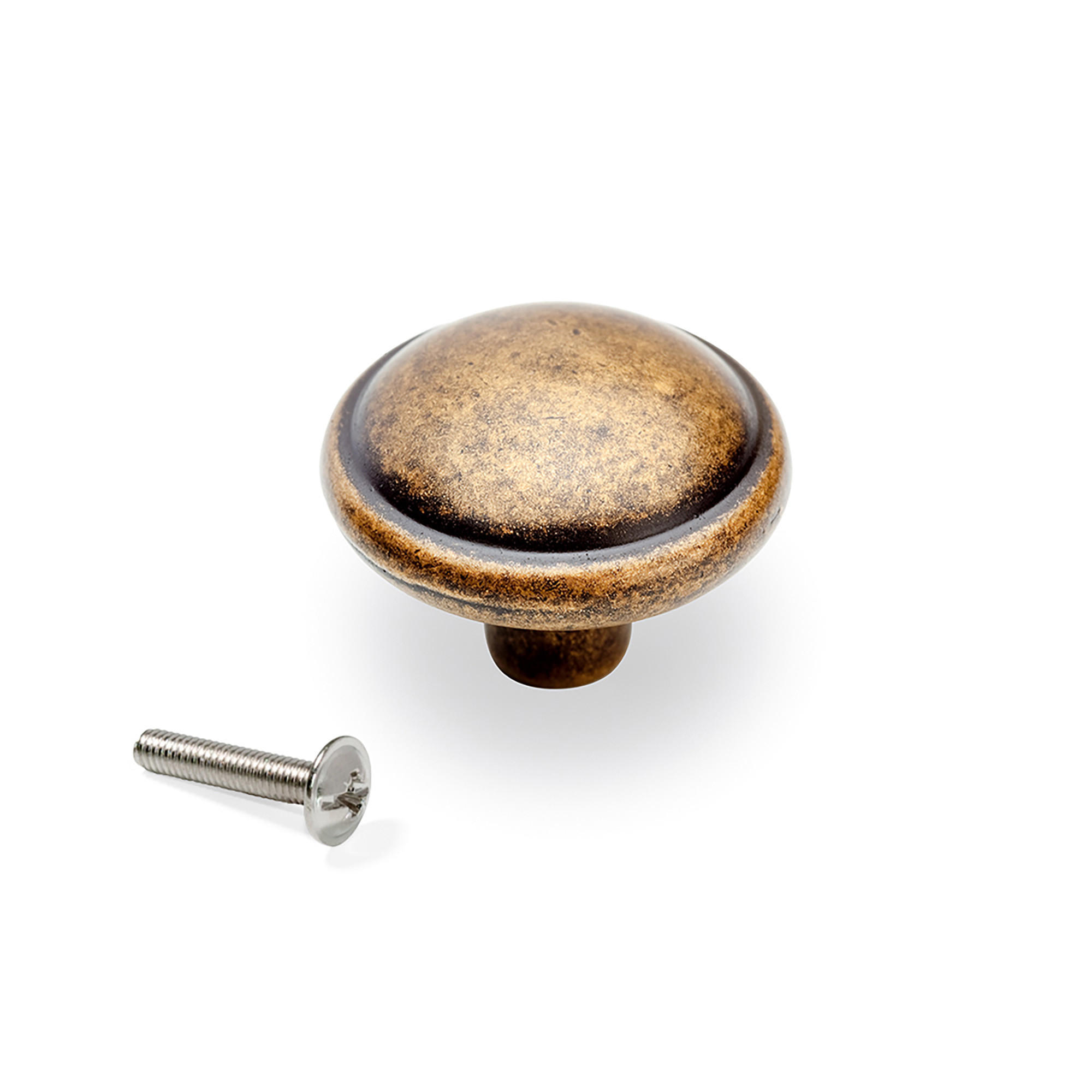 MÖBELKNOPF Mali, Durchmesser 32mm, Zamak, Bronze 25er-set - Bronzefarben, Kunststoff (3.2/3/3.2cm) - EMUCA