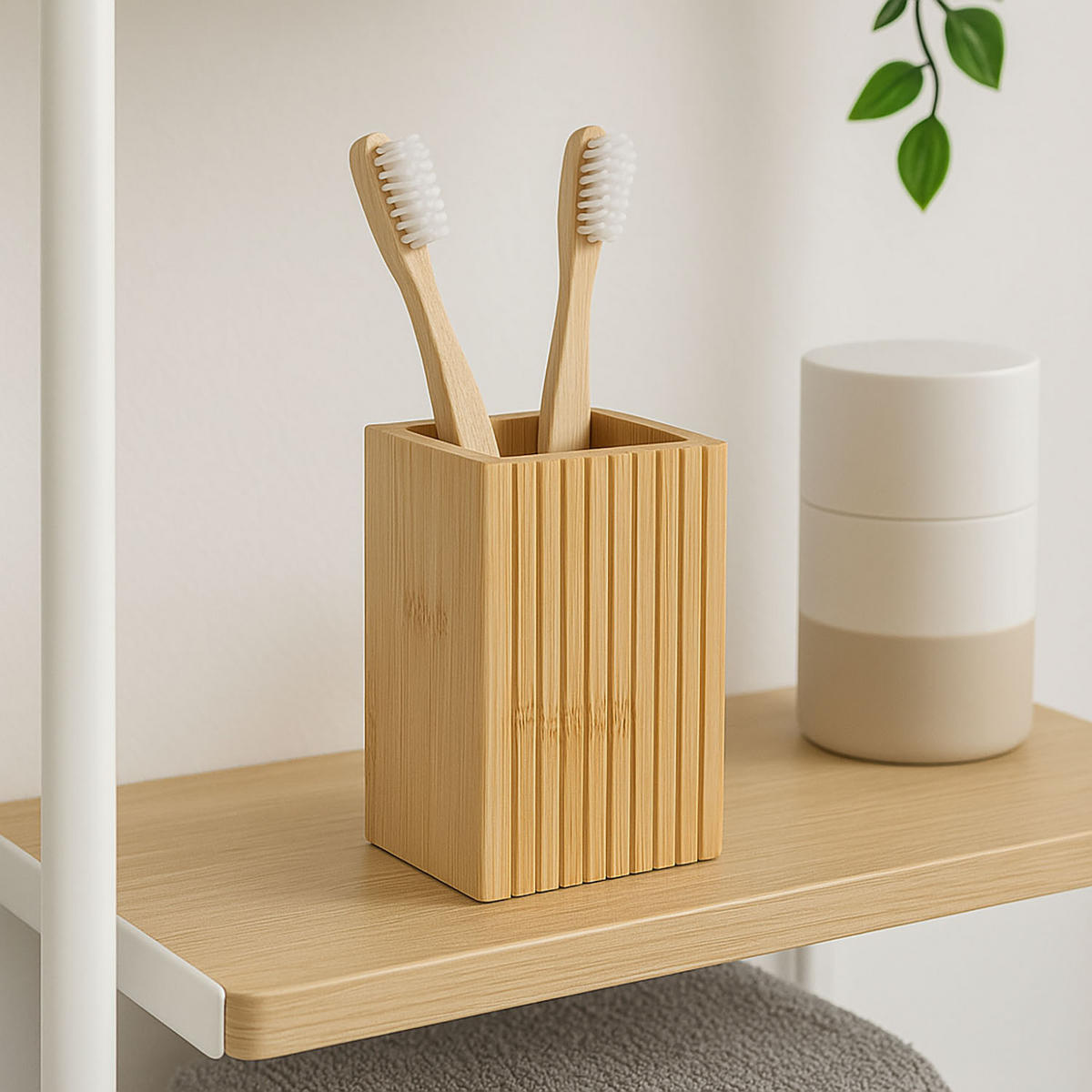 ZAHNPUTZBECHER Bambus Terre Inconnue 8,4/6,6/12,6 cm - Braun, Naturmaterialien (6.6/12.6/8.4cm) - 5five Simply Smart