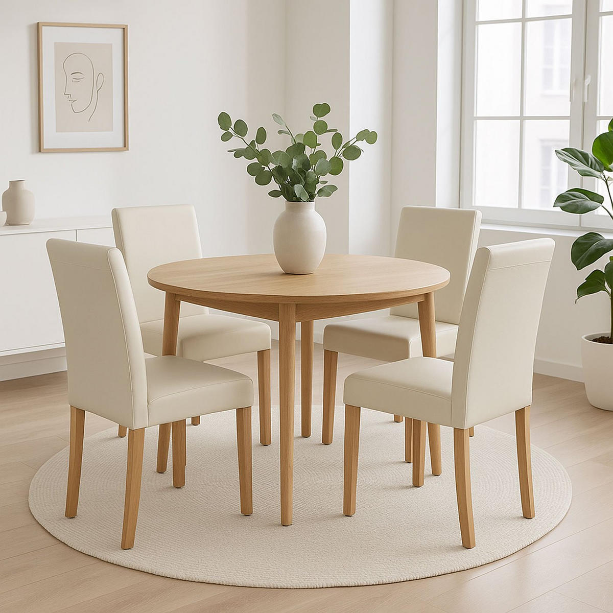 ESSZIMMERSTUHL Weiß 2er-Set - Weiß, Textil (43/90/56cm) - MCW