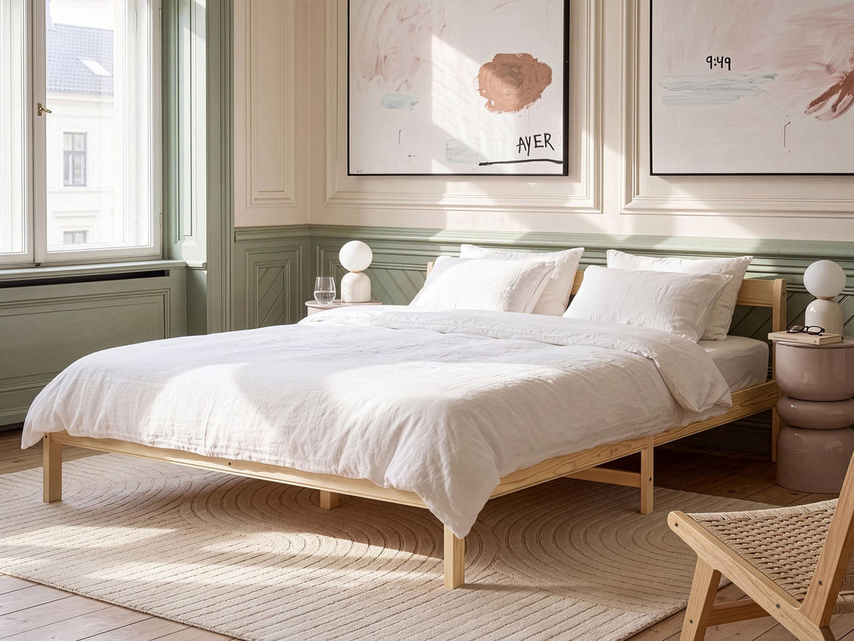 BETT mit Lattenrost 180/200 Kiefernholz Hellbraun Madone - Hellbraun/Braun, Holz (180/200cm) - Beliani