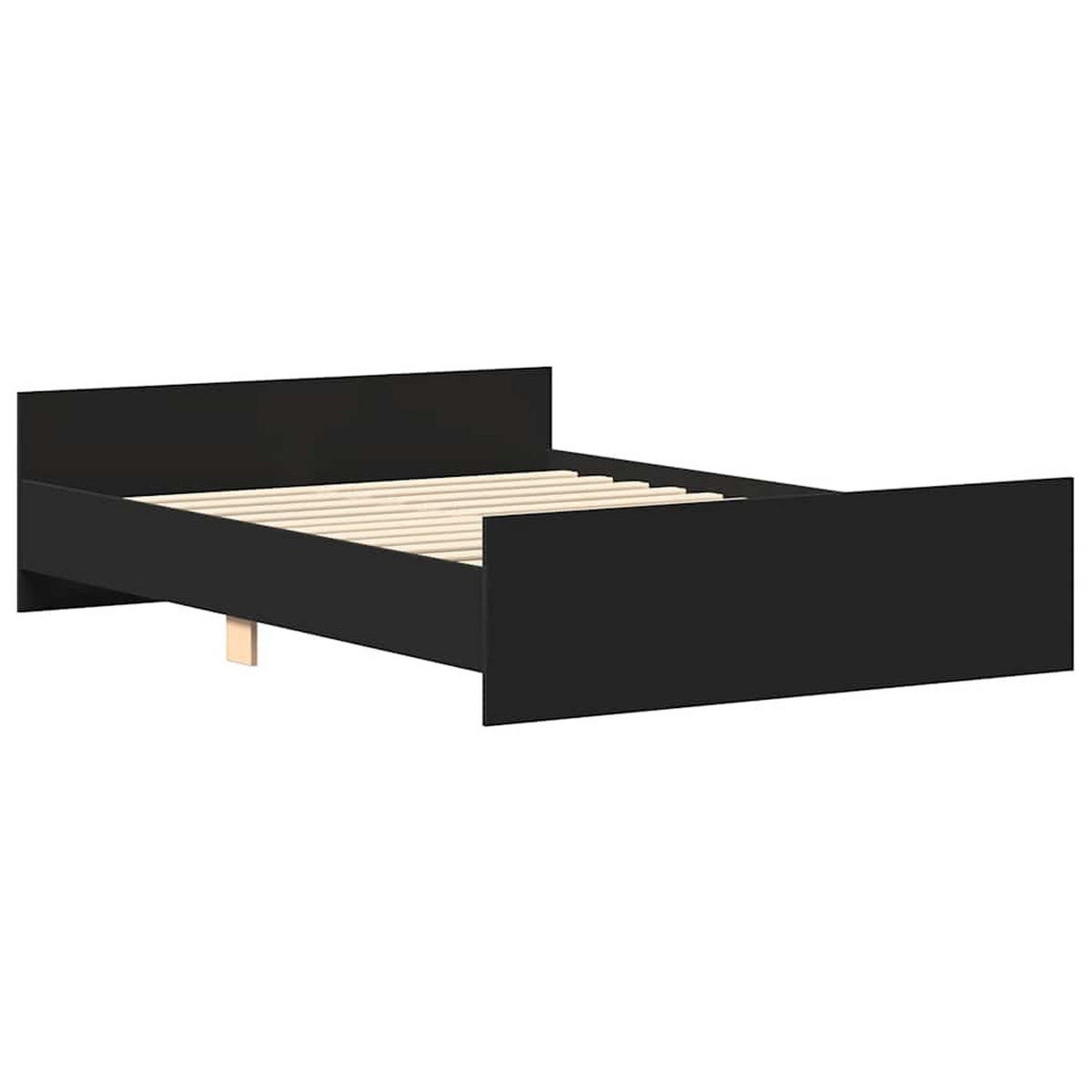 BETTGESTELL Mit Kopf- Und Fussteil Schwarz 140/200 Cm - Schwarz, Holzwerkstoff (140/200cm) - vidaXL