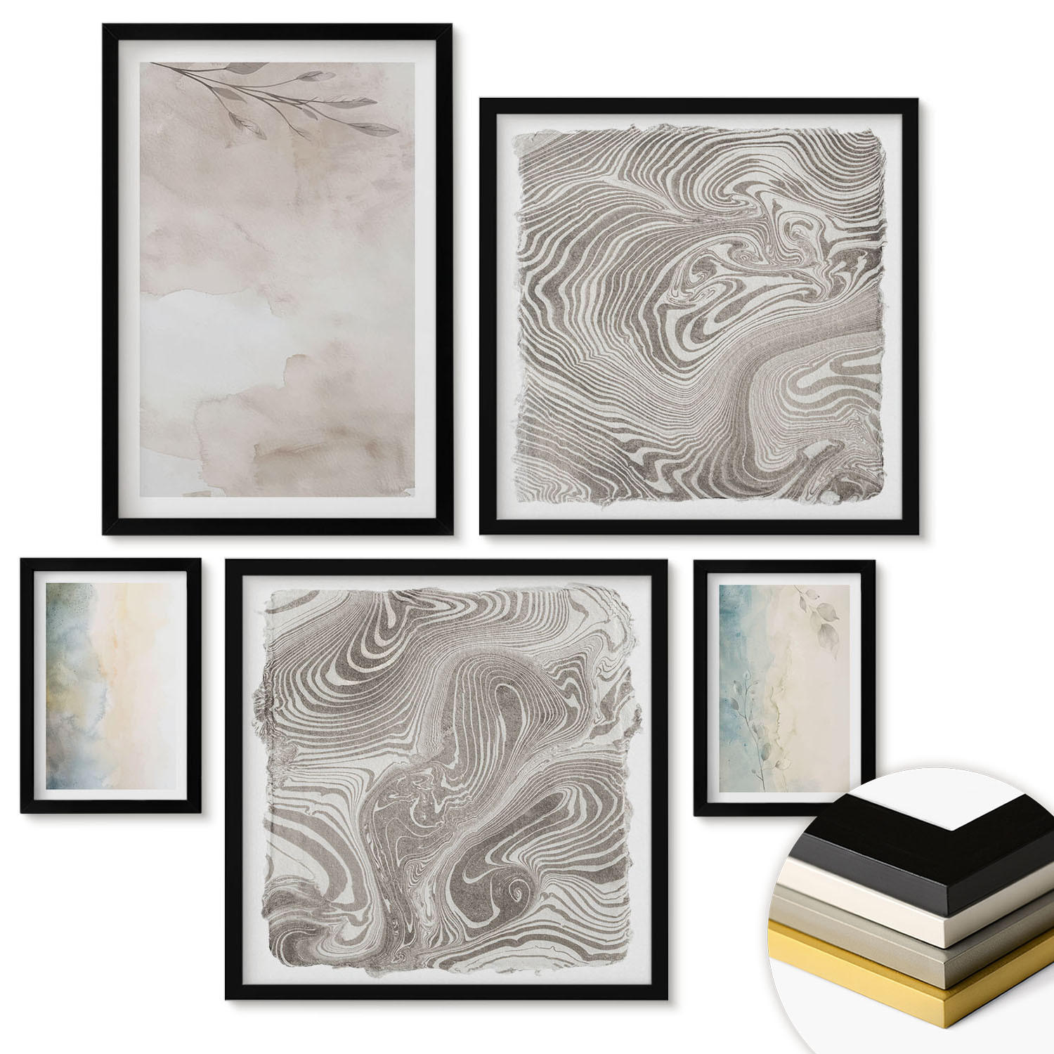 ArtPrintCave Wandbilder Schwarz 40x60 cm