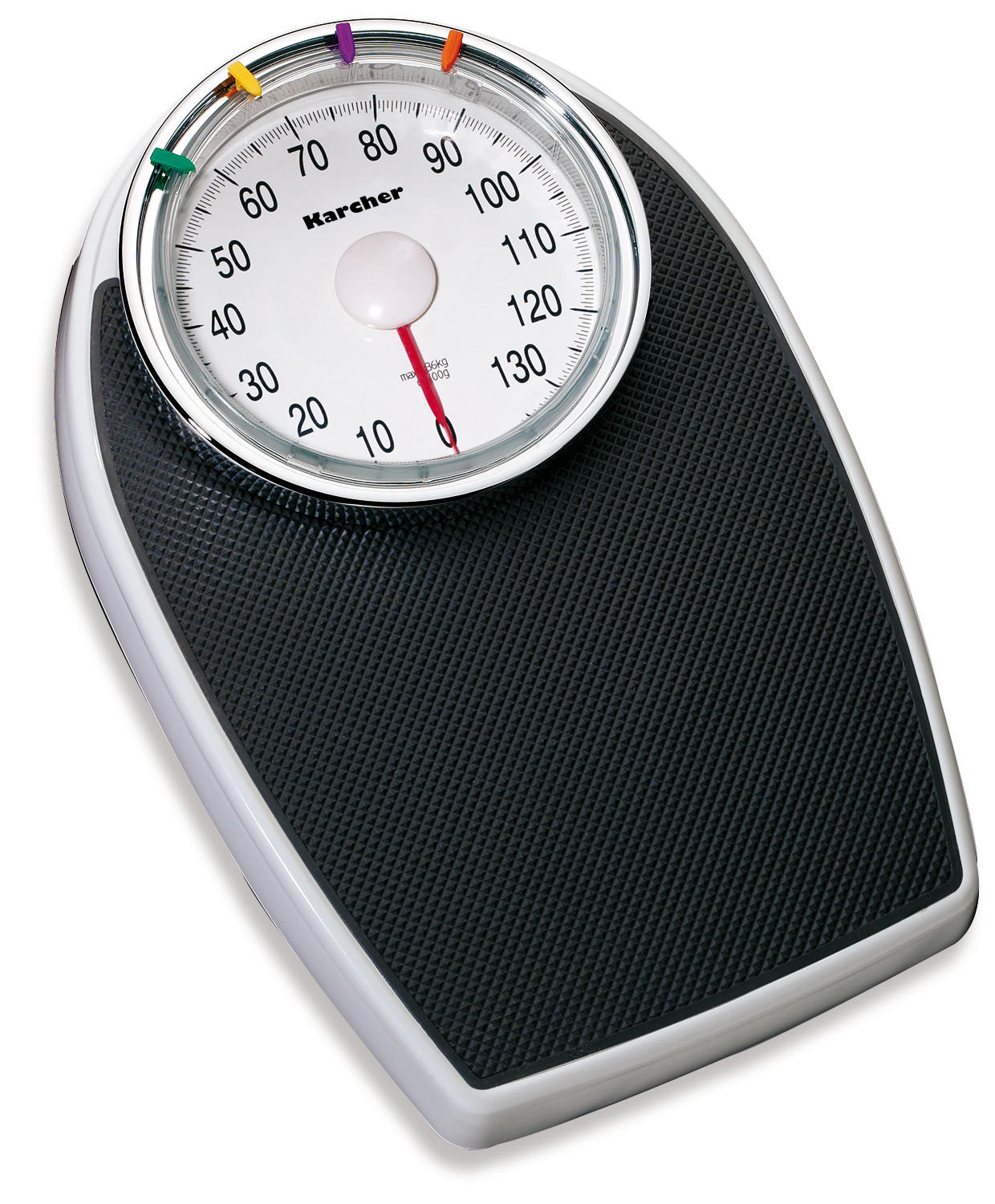 PERSONENWAAGE Libro, analog/mechanisch, Retro-Design, bis max 136kg - Schwarz, Metall (43/28.5/8.3cm) - Karcher