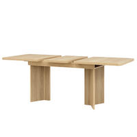 ESSTISCH ausziehbarer Naturholz + Walnuss mit Stauraum und integrierten Fächern 130-160/80/75.5 cm - Naturfarben, Holz/Holzwerkstoff (120/80/76.1cm) - Oxeza