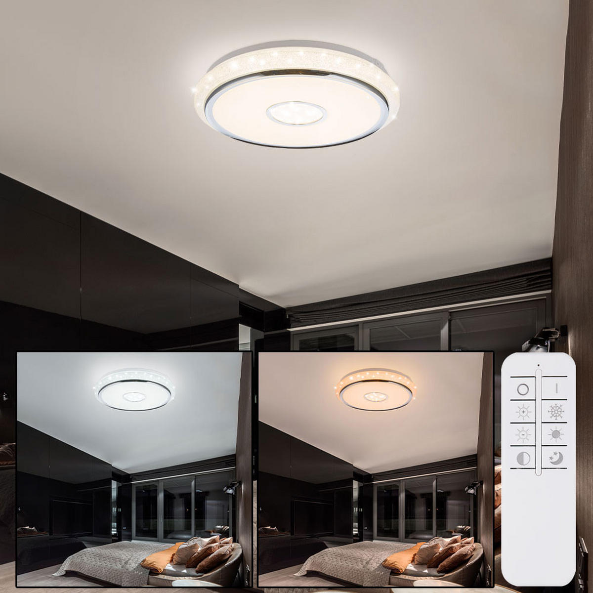 LED DECKENLEUCHTE DANI weiß Kristall - Weiß, Kunststoff (50/50/9.5cm)