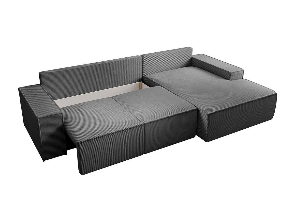 SCHLAFSOFA - 5 Personen - Samt, Stoff - Anthrazitgrau - - Anthrazit, Textil (297/85/167cm) - Vente-Unique