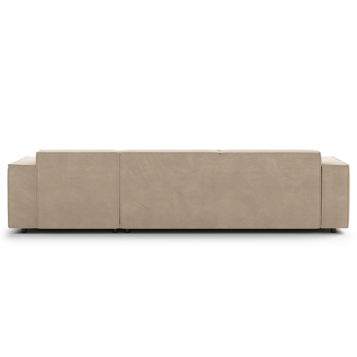 ECKSOFA mit Longchair - Beige/Schwarz, Kunststoff/Textil (294/177cm) - home24