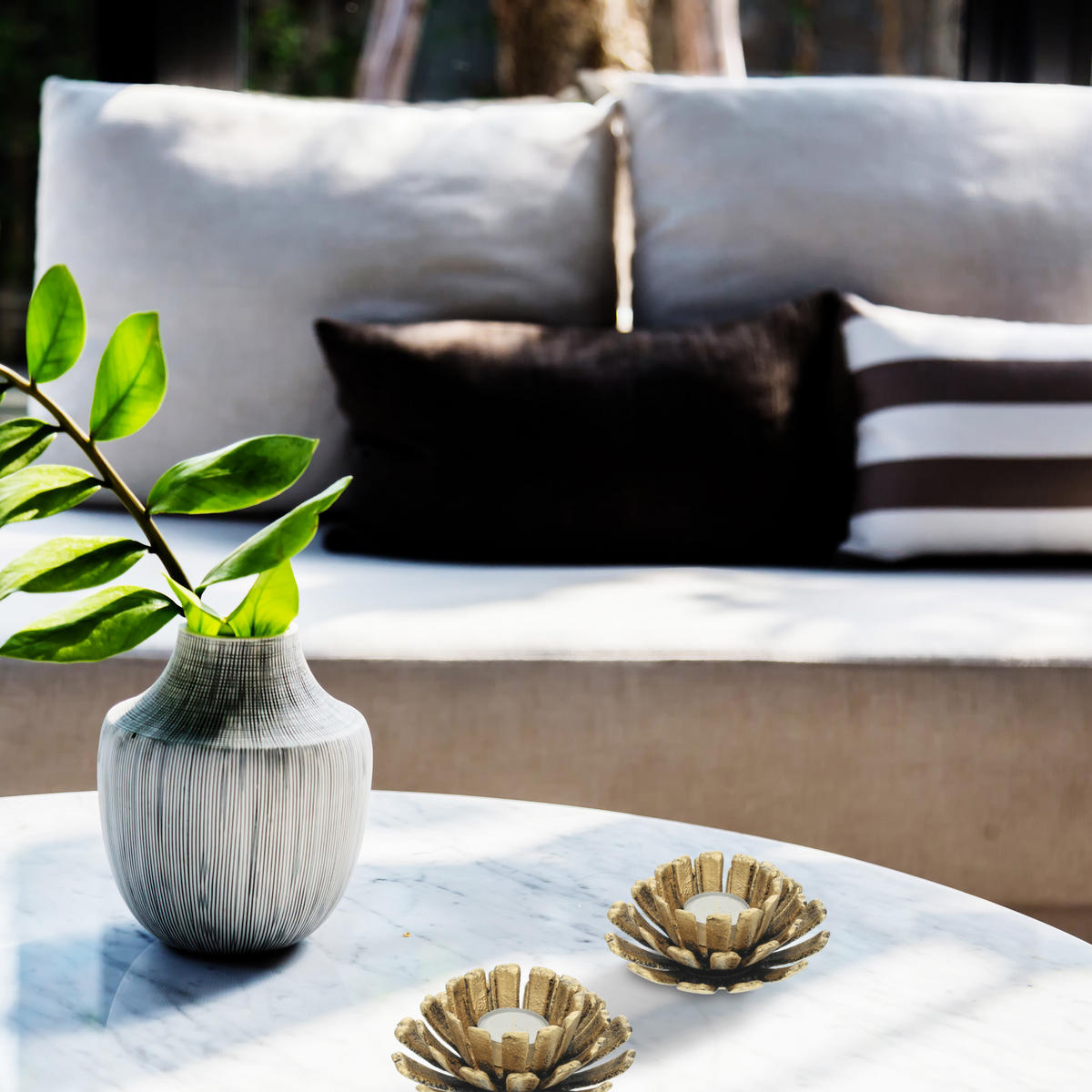 2xTEELICHTHALTER - Silberfarben, Metall (6cm) - Relaxdays