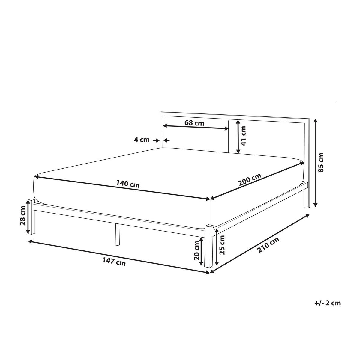 BETT mit Lattenrost 140x200 cm Schwarz Clamart - Schwarz, Metall (140/200cm) - Beliani