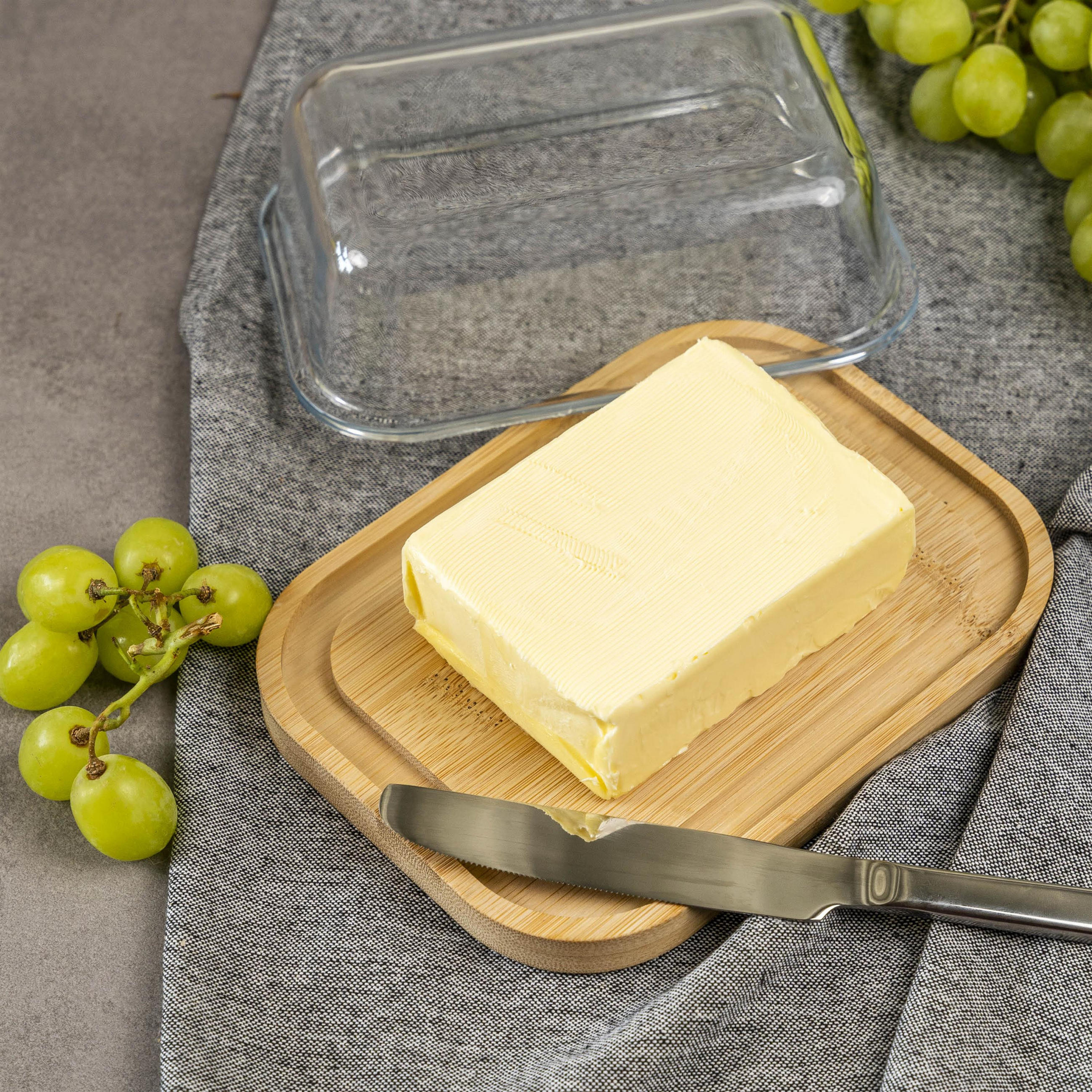 BUTTERDOSE, weiß - Transparent, Glas (17/4/12.5cm) - eluno