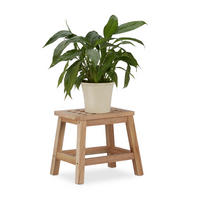 TRITTHOCKER - Hellbraun, Holz (29.5/25.5/22cm) - Relaxdays