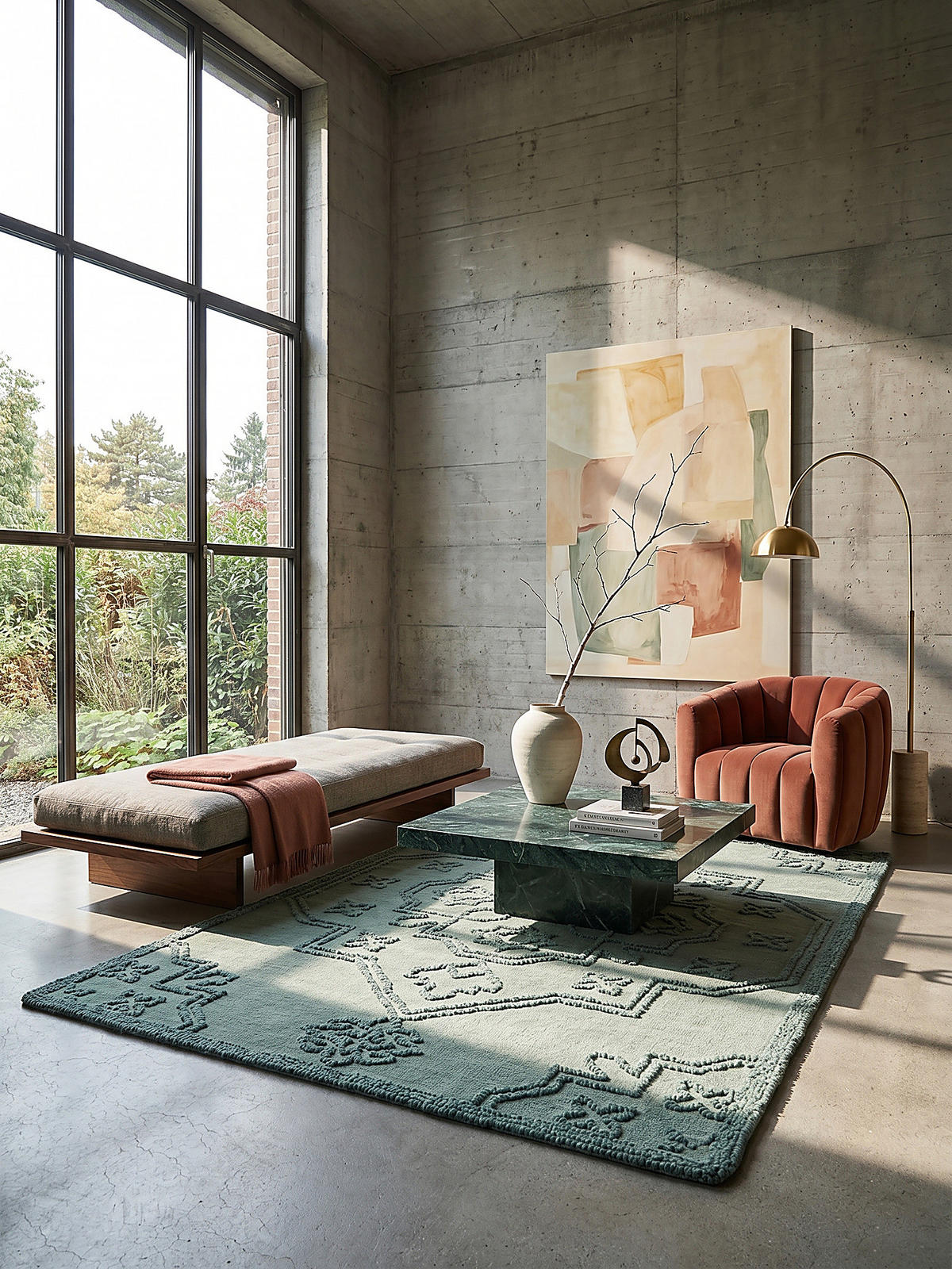 TEPPICH aus Wolle TINGIR in Entenei-Blau, abstrakt, 200 x 290 cm - Blau, Textil (290/200cm) - KADIMA DESIGN