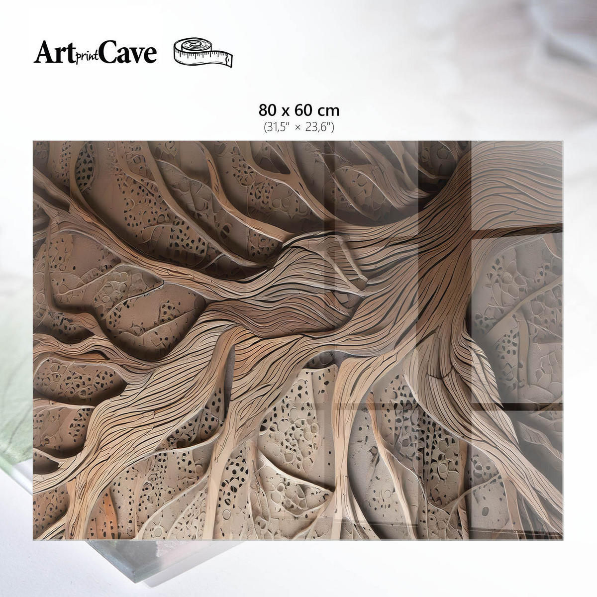 GLASPLATTE 80x60 cm – Würzige Muster - Braun, Glas (0.4/80/60cm) - ArtPrintCave