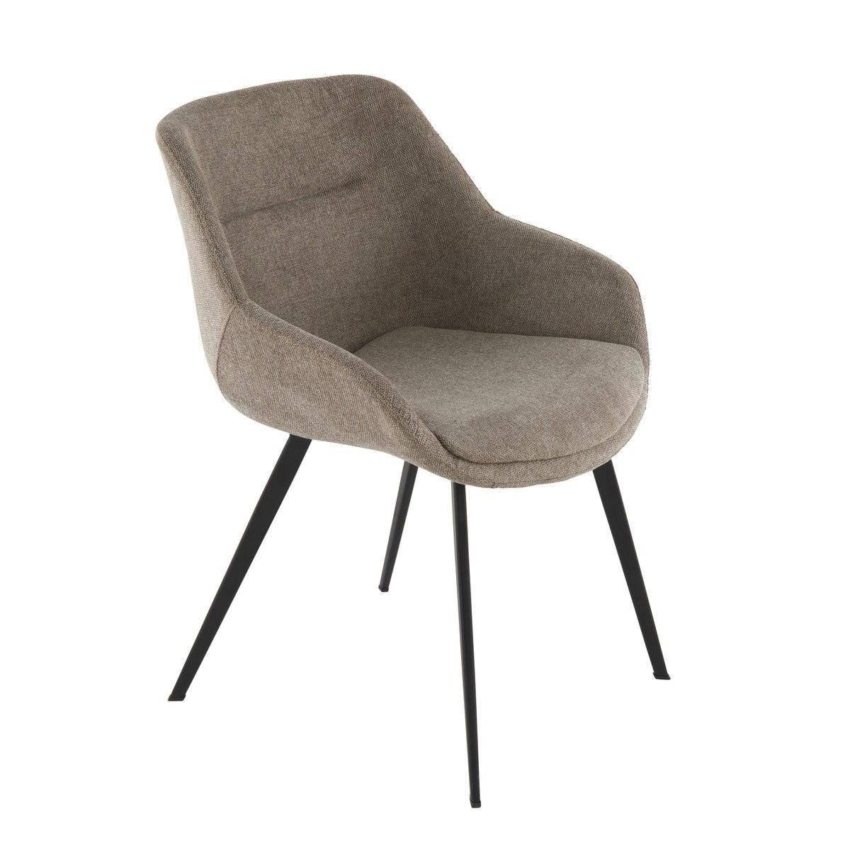 BRIDGE-SESSEL (Set aus 2) aus taupefarbenem stoff - colombe 64/58/79 cm - Beige, Metall (58/79/64cm) - Signature