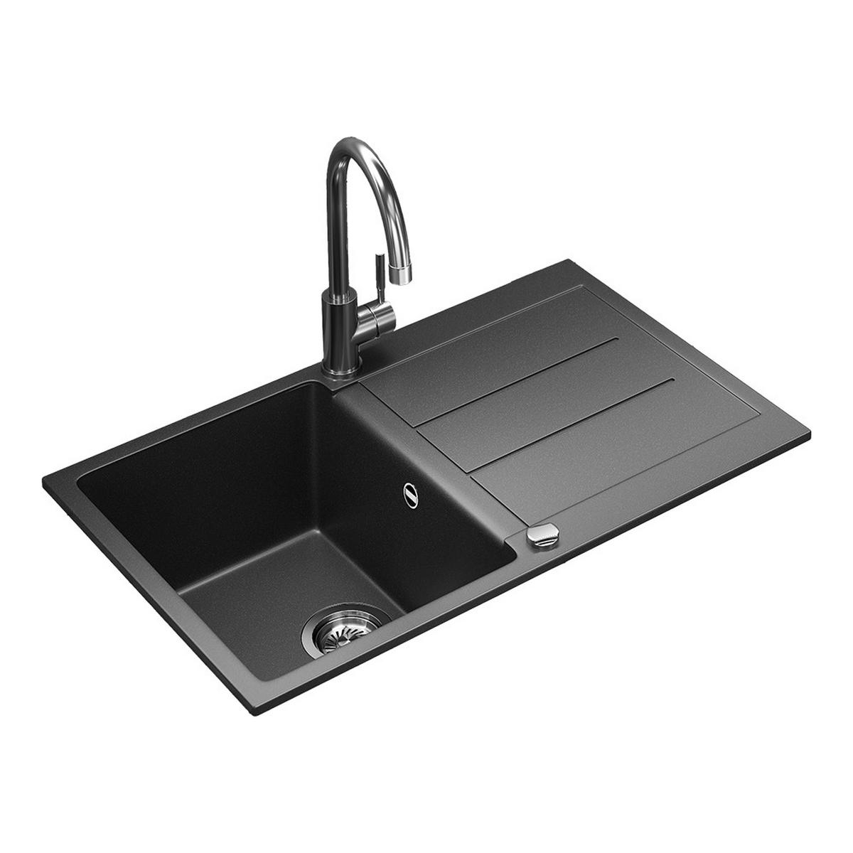 SPÜLBECKEN Kapstadt Schwarz 78 x 50 cm - Schwarz, Keramik (78/20/50cm) - Bergstroem