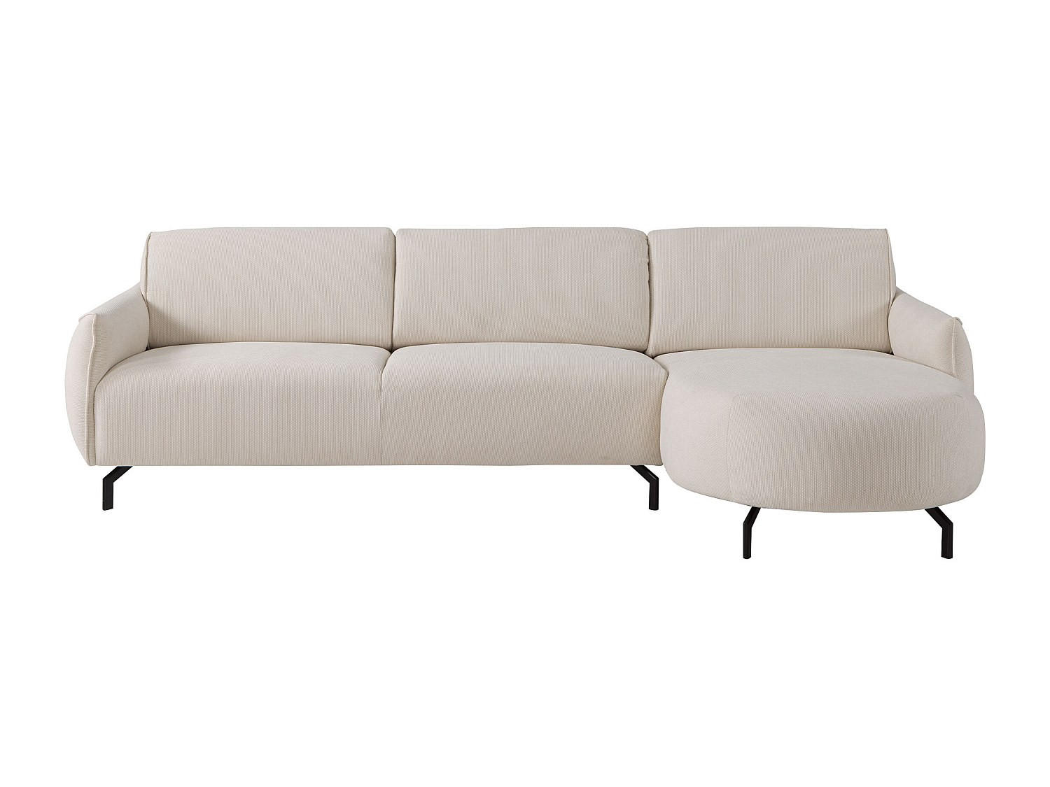 SOFA - 5 Personen - stoff - beige Feriona - Beige, Textil/Metall (295/84/150cm) - Vente-Unique