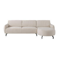 SOFA - 5 Personen - stoff - beige Feriona - Beige, Textil/Metall (295/84/150cm) - Vente-Unique