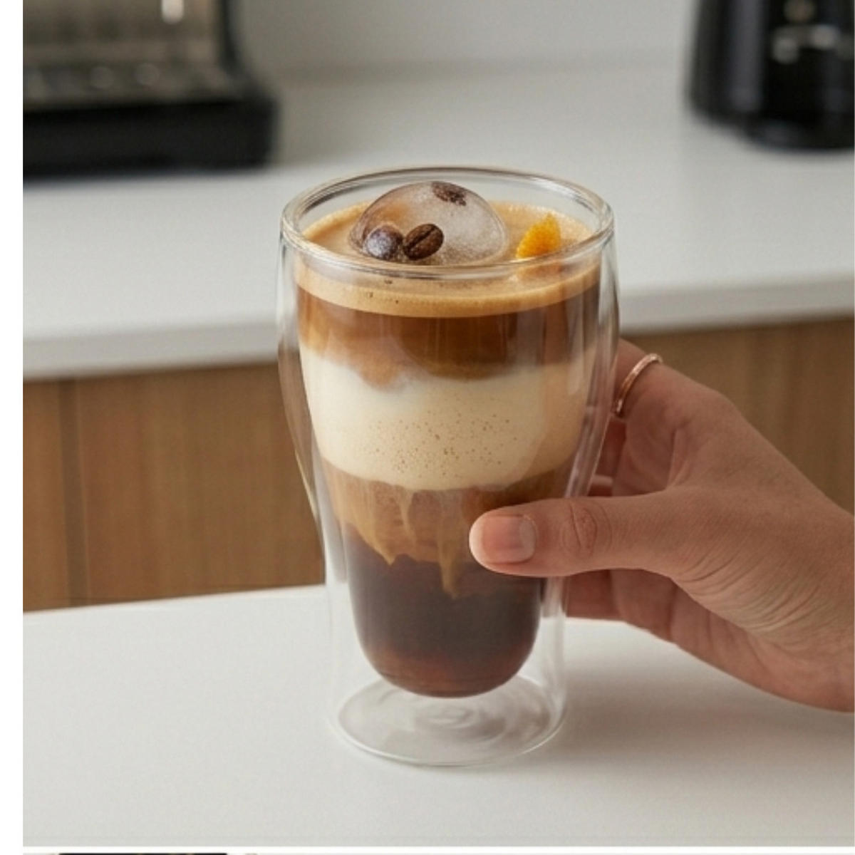 LATTE MACCHIATO GLÄSER - Klasique 12er- 400ml, Doppelwand Thermogläser, Gläserset, hitzebeständig Kaffeegläser, Schwebeeffekt Doppelwandig Glas - Transparent, Glas - JUNG