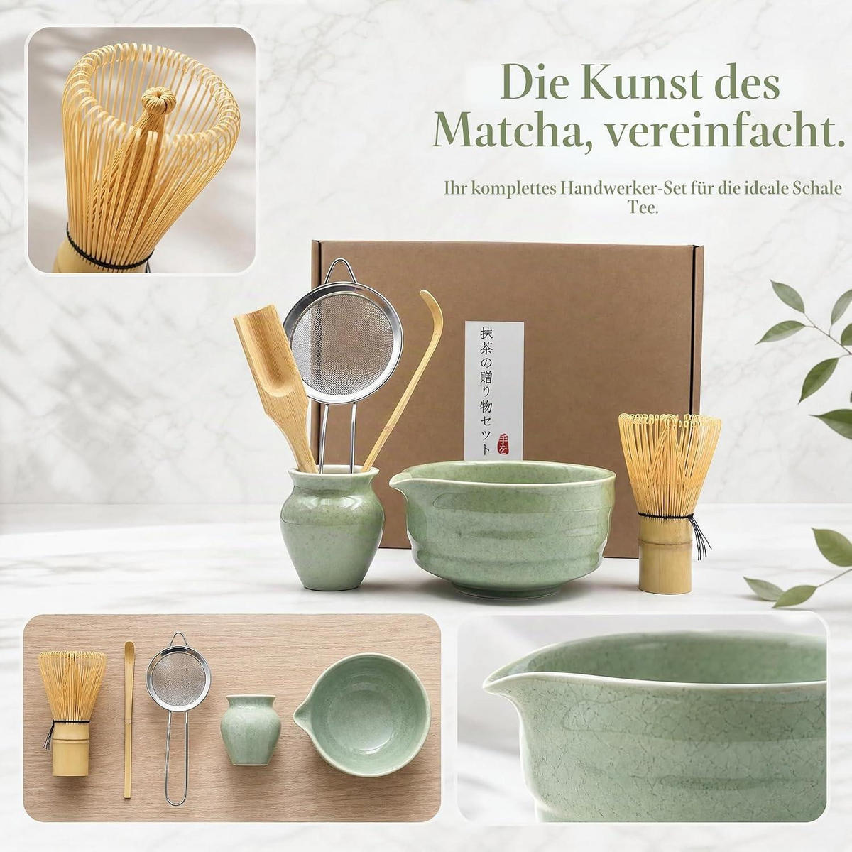MATCHA Set 6-teiliges Set Grün - Grün, Keramik (14/1.5/14cm)