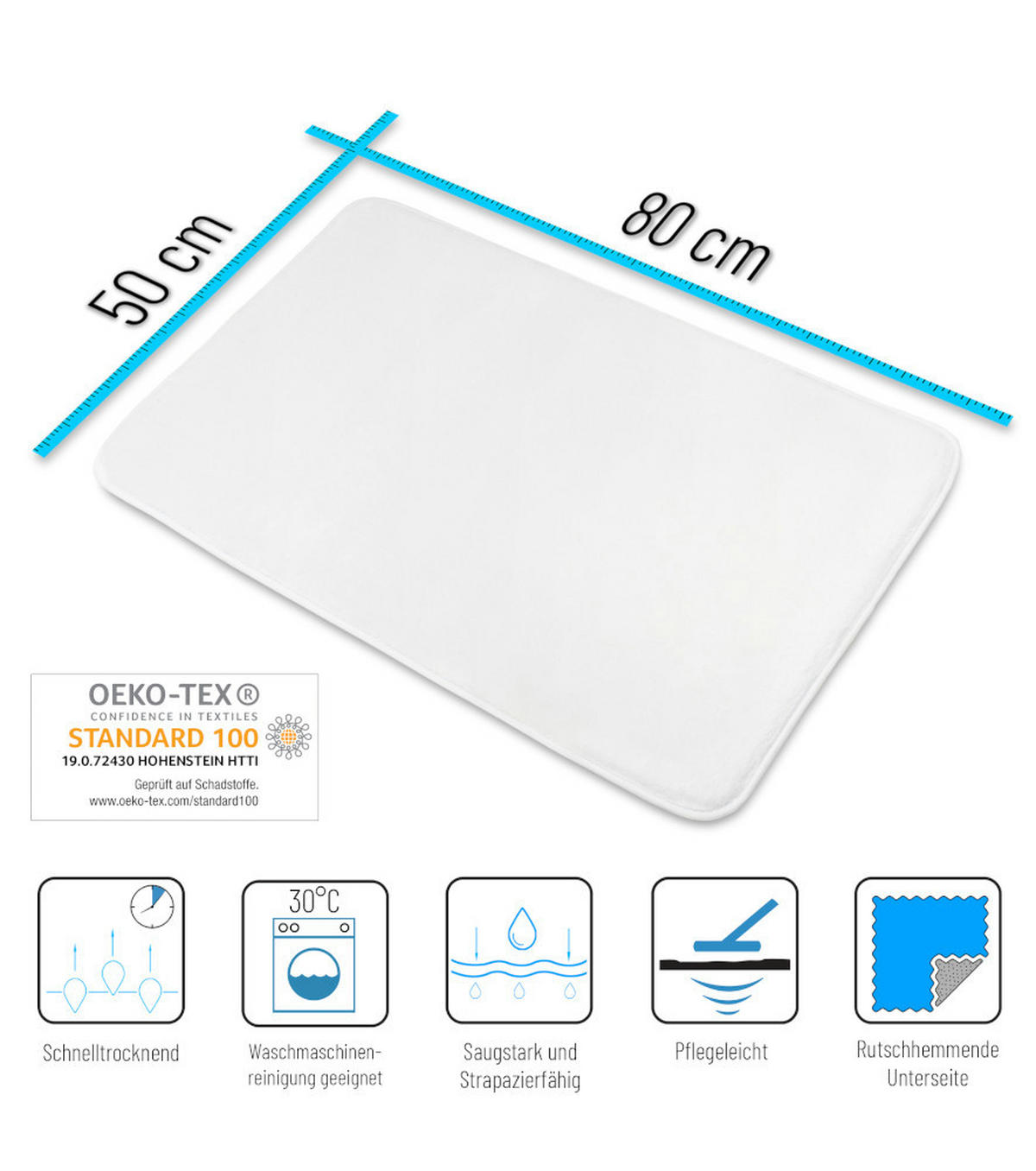 BADTEPPICH Golden Leaves 50 x 80 cm - Goldfarben, Textil (50/80cm) - Sanilo